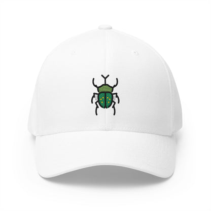 Beetle Emoji White Cap – Premium by Capmoji