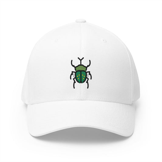 Beetle Emoji White Cap – Premium by Capmoji