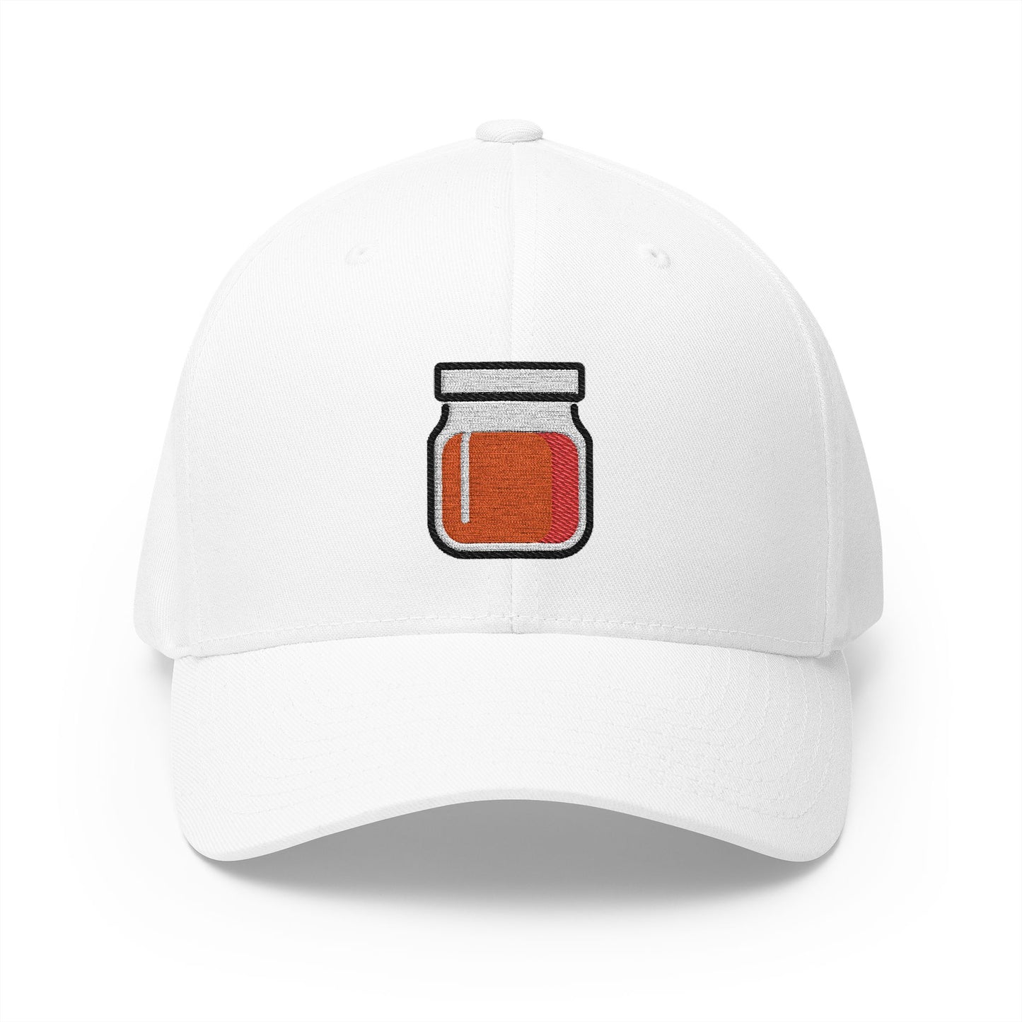 Jar With Red Content Emoji White Cap – Premium by Capmoji