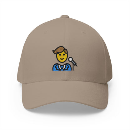 Man Singer Emoji Khaki Cap – Premium by Capmoji