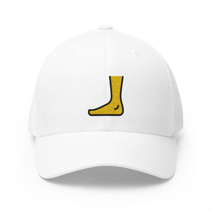 Foot Emoji White Cap – Premium by Capmoji