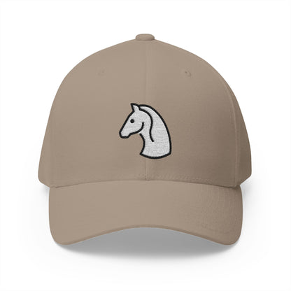 White Chess Knight Emoji Khaki Cap – Premium by Capmoji
