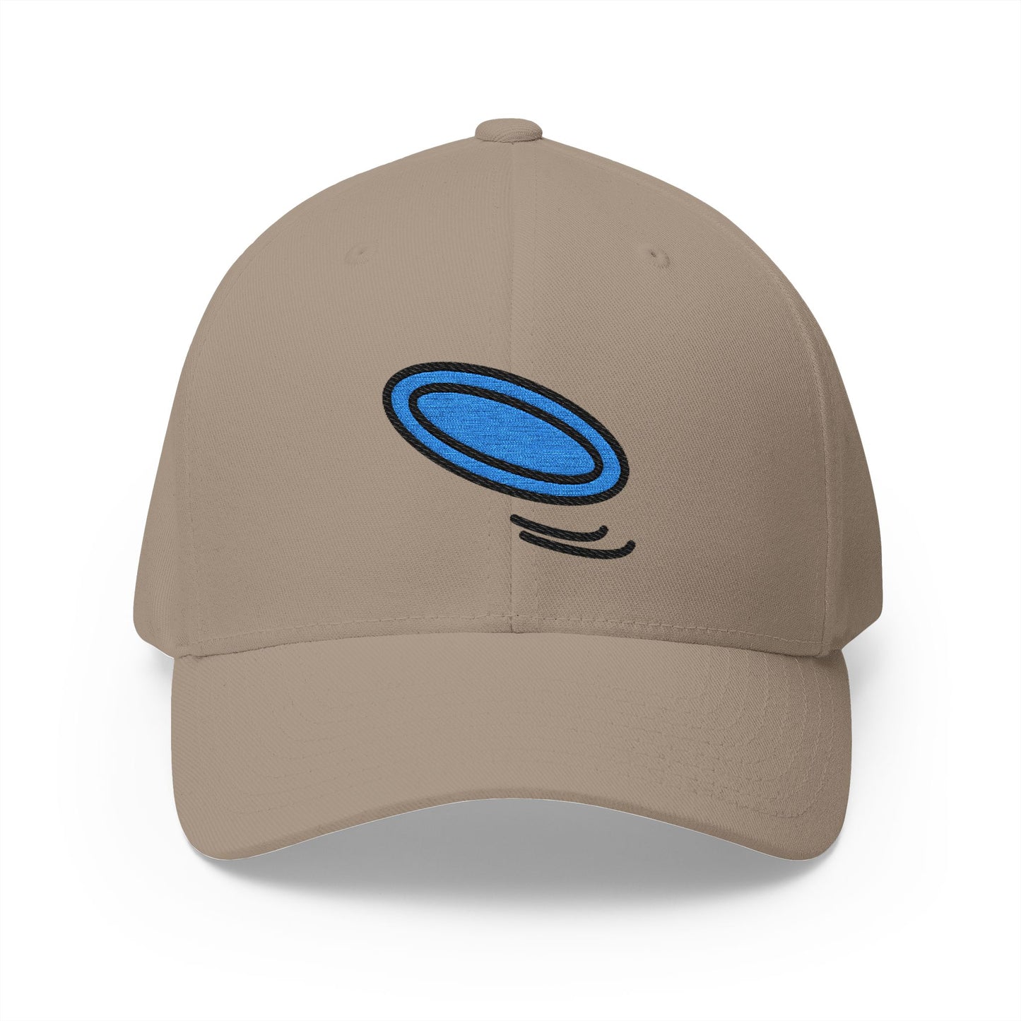 Flying Disc Emoji Khaki Cap – Premium by Capmoji