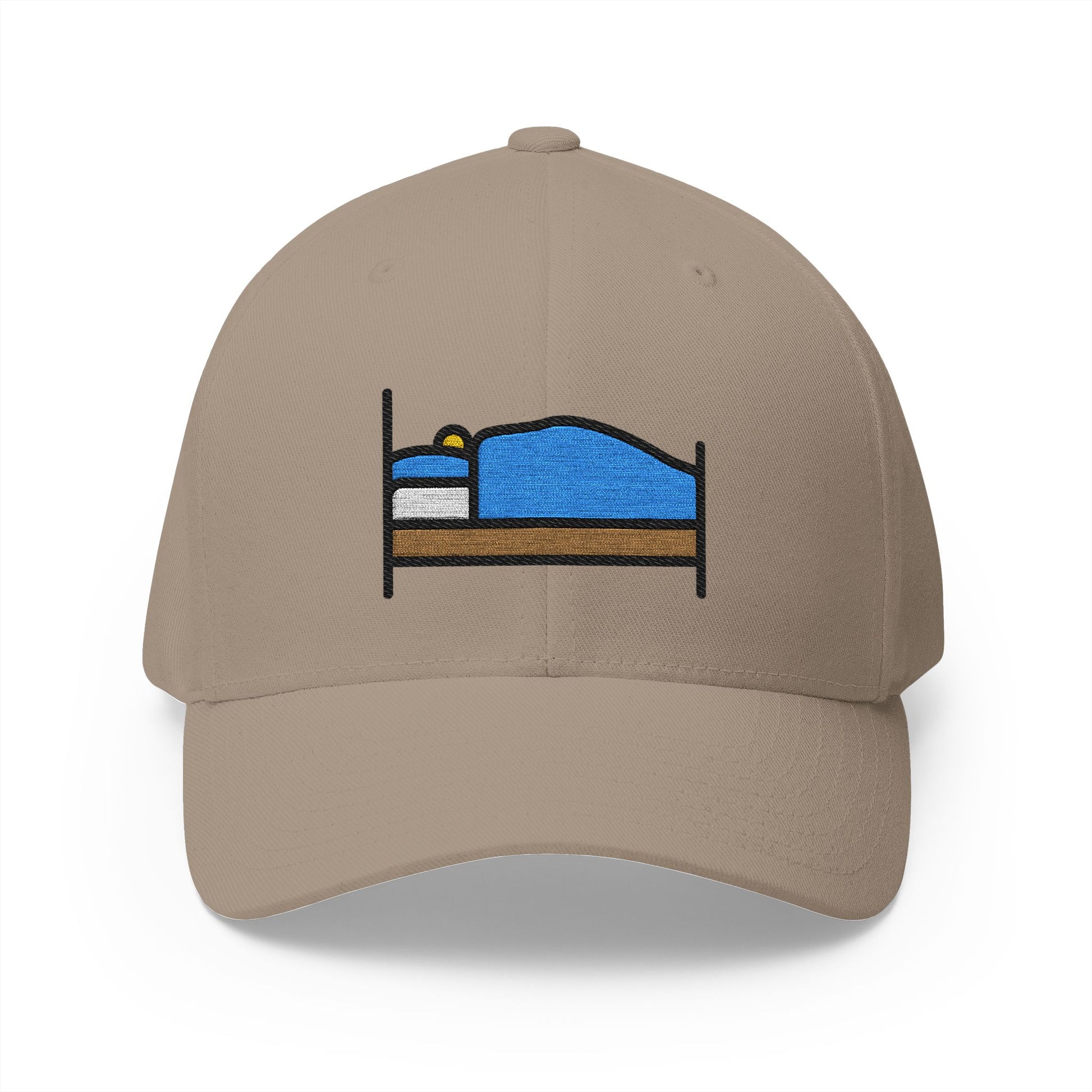 Person In Bed Emoji Khaki Cap – Premium by Capmoji