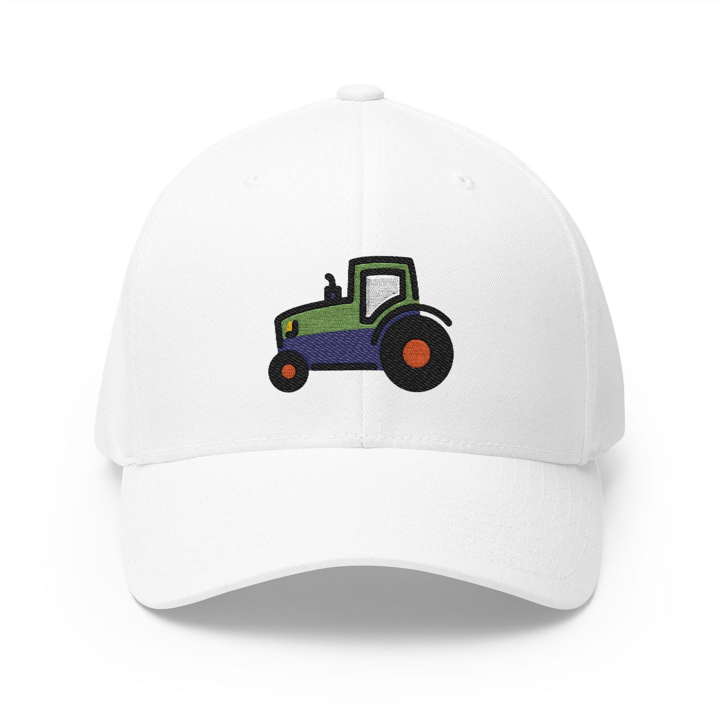 Tractor Emoji White Cap – Premium by Capmoji