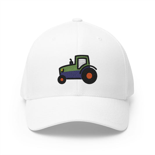 Tractor Emoji White Cap – Premium by Capmoji