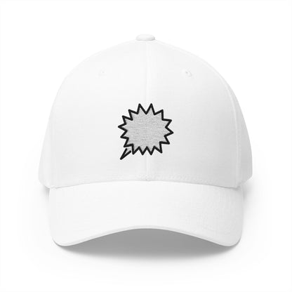 Right Anger Bubble Emoji White Cap – Premium by Capmoji