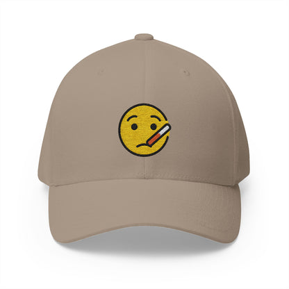 Face With Thermometer Emoji Khaki Cap – Premium by Capmoji