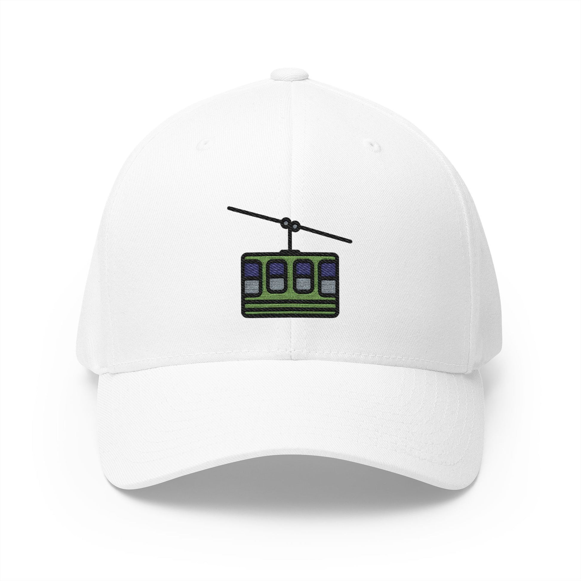Mountain Cableway Emoji White Cap – Premium by Capmoji