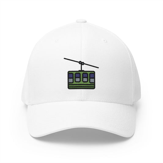 Mountain Cableway Emoji White Cap – Premium by Capmoji