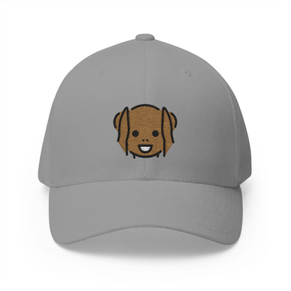 Hear-No-Evil Monkey Emoji Grey Cap – Premium by Capmoji
