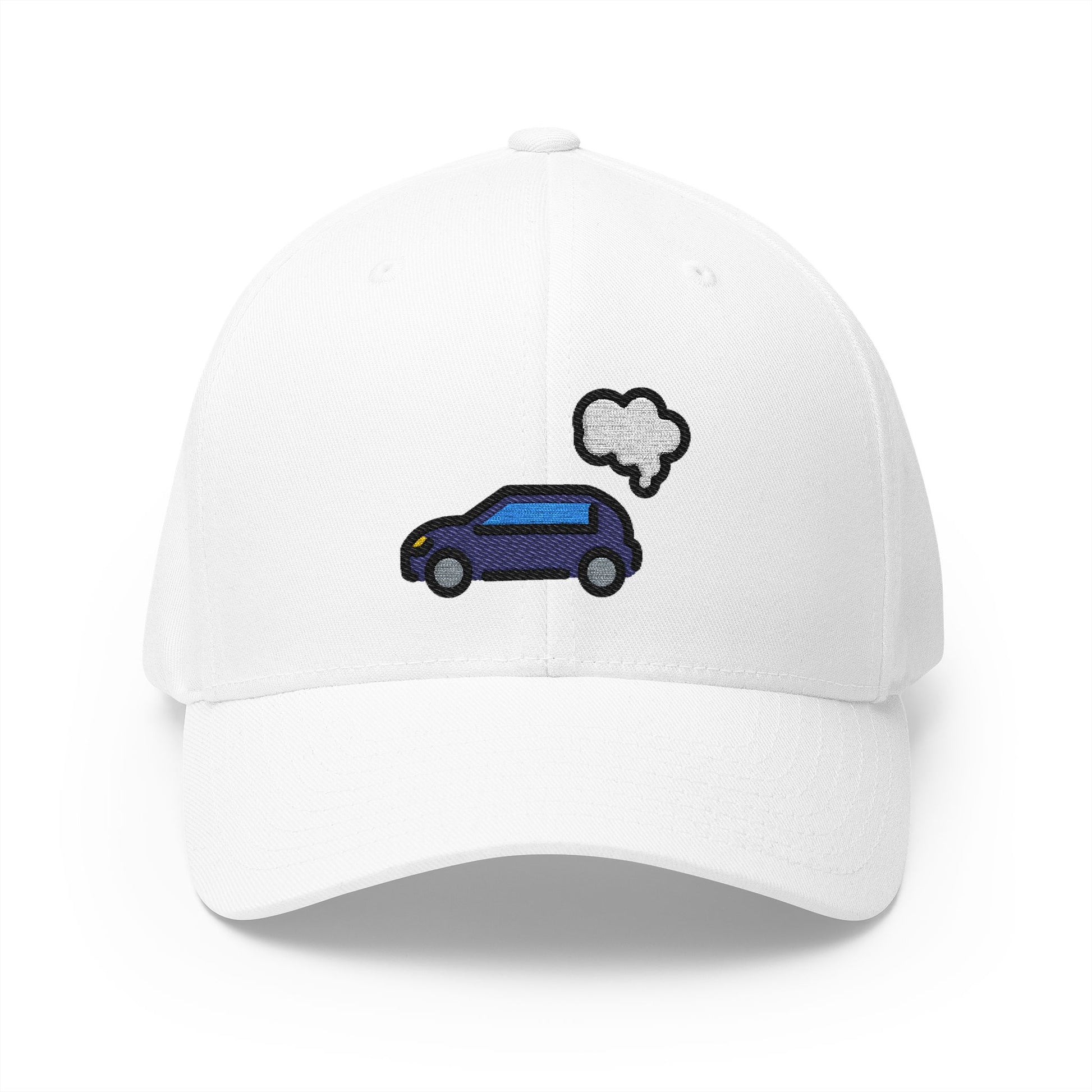 Exhaust Gases Car Emoji White Cap – Premium by Capmoji