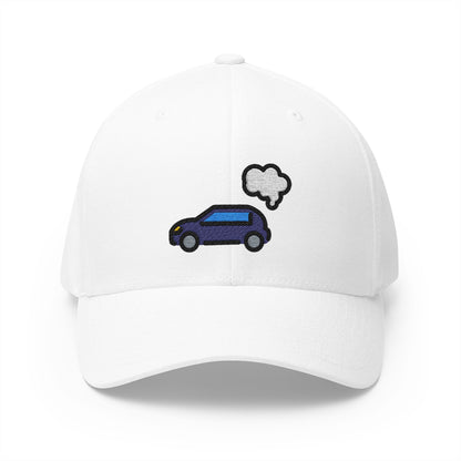 Exhaust Gases Car Emoji White Cap – Premium by Capmoji