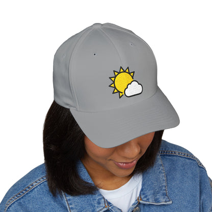 Sun Behind Small Cloud Emoji Cap – Premium by Capmoji