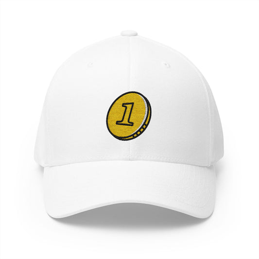 Coin Emoji White Cap – Premium by Capmoji