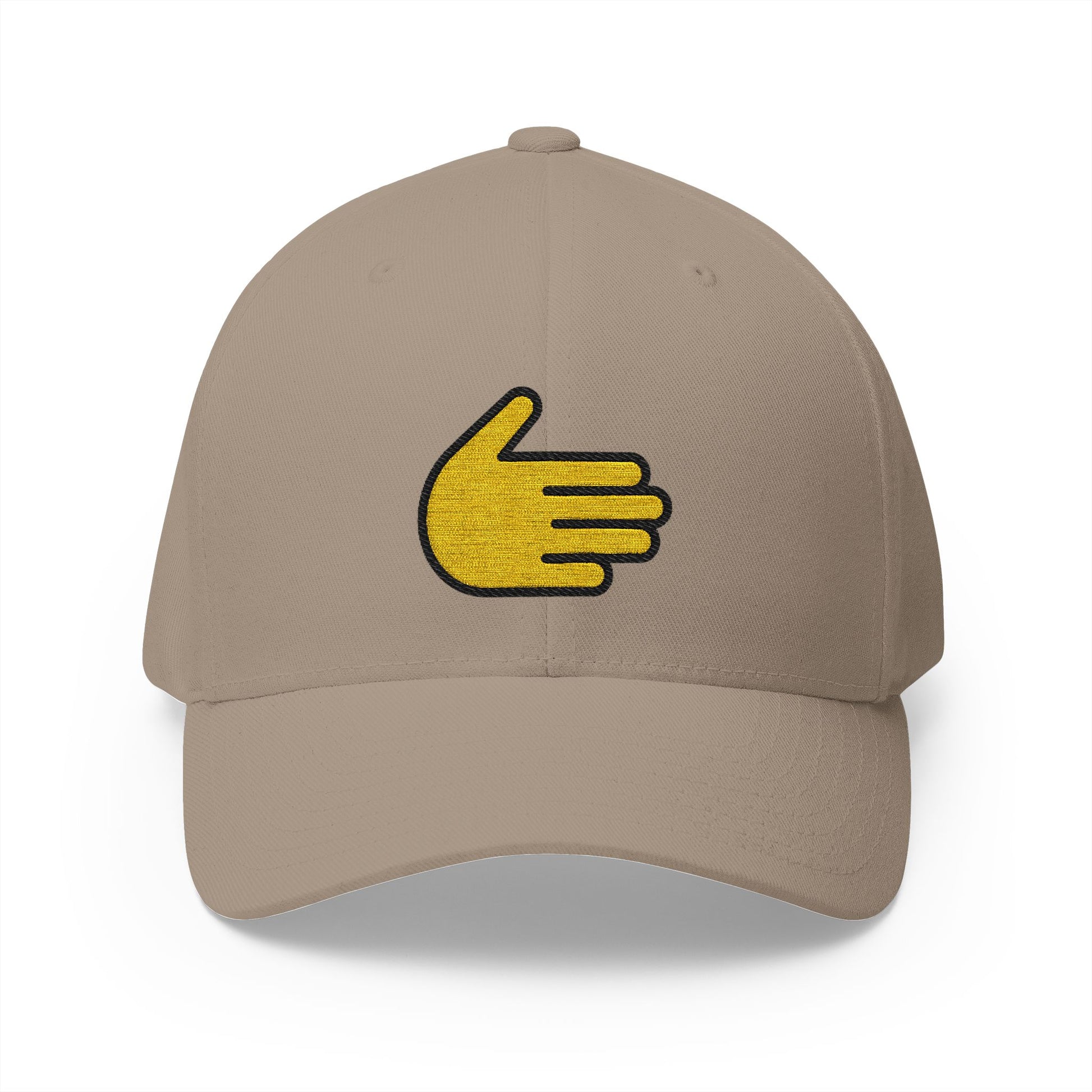 Rightwards Hand Emoji Khaki Cap – Premium by Capmoji