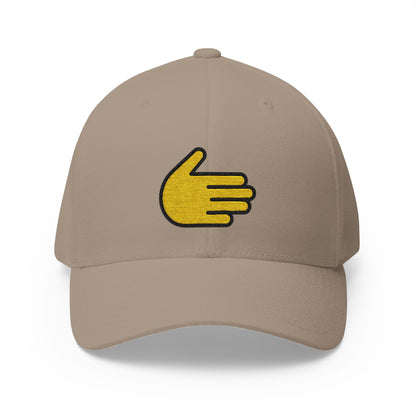 Rightwards Hand Emoji Khaki Cap – Premium by Capmoji