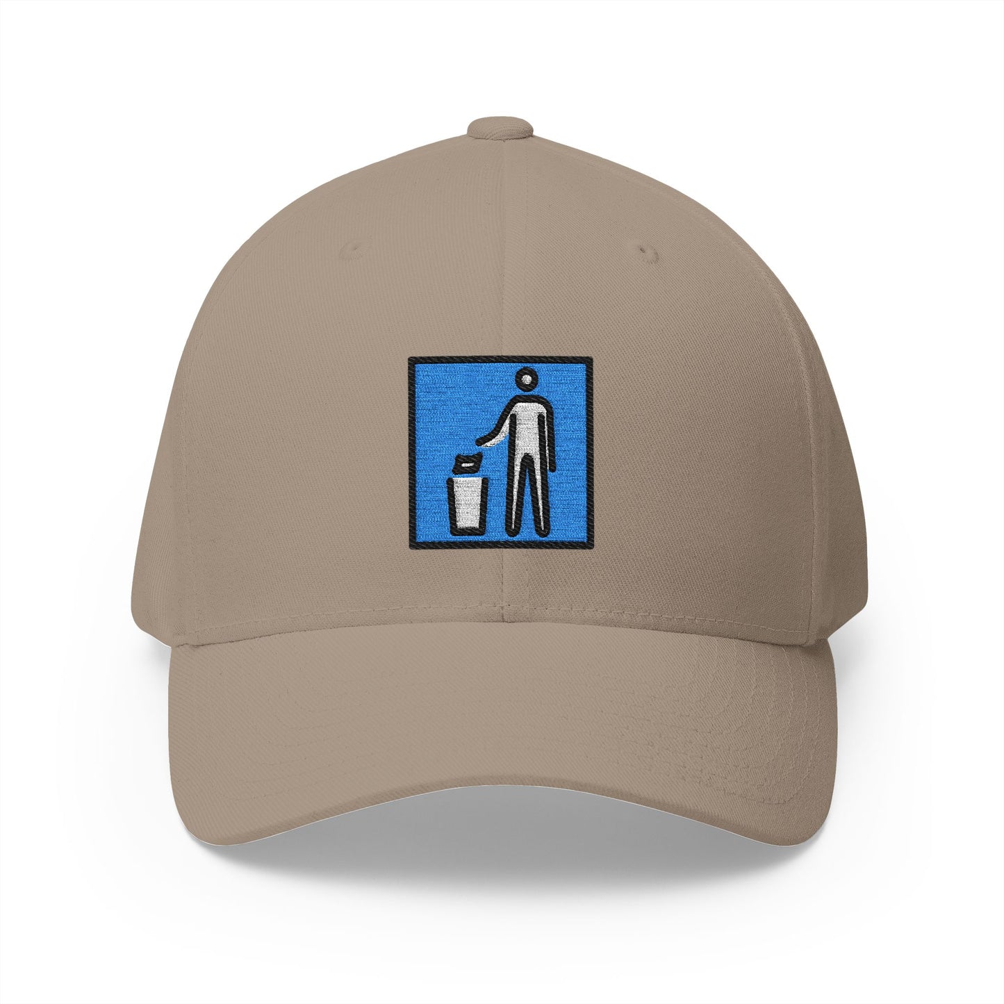 Litter In Bin Sign Emoji Khaki Cap – Premium by Capmoji