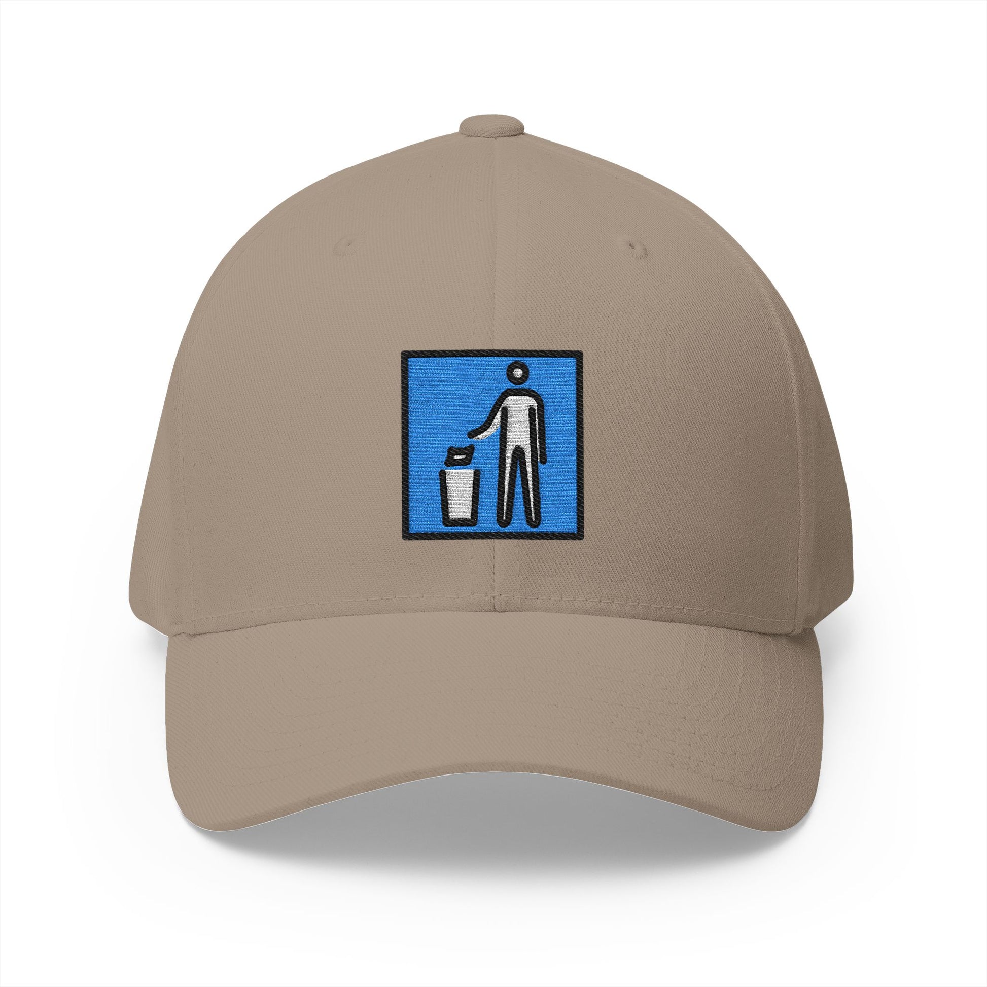 Litter In Bin Sign Emoji Khaki Cap – Premium by Capmoji