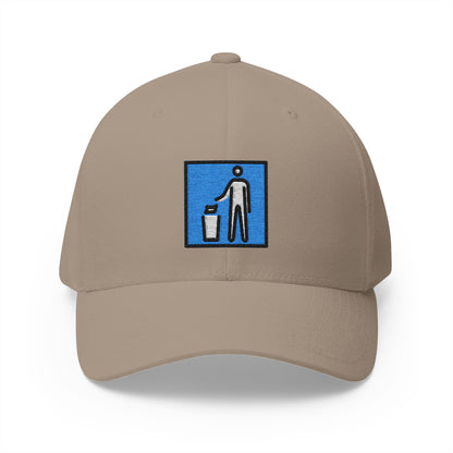 Litter In Bin Sign Emoji Khaki Cap – Premium by Capmoji