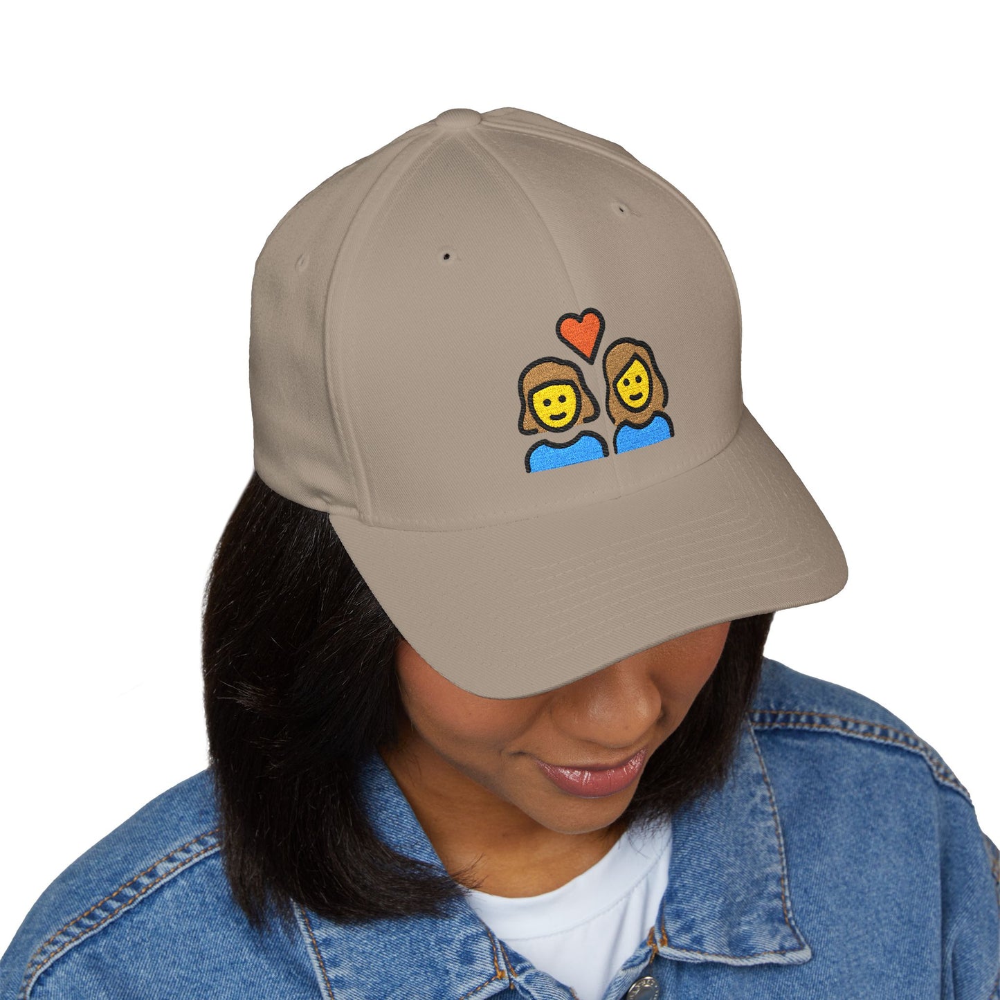 Couple With Heart: Woman, Woman Emoji Cap – Premium by Capmoji