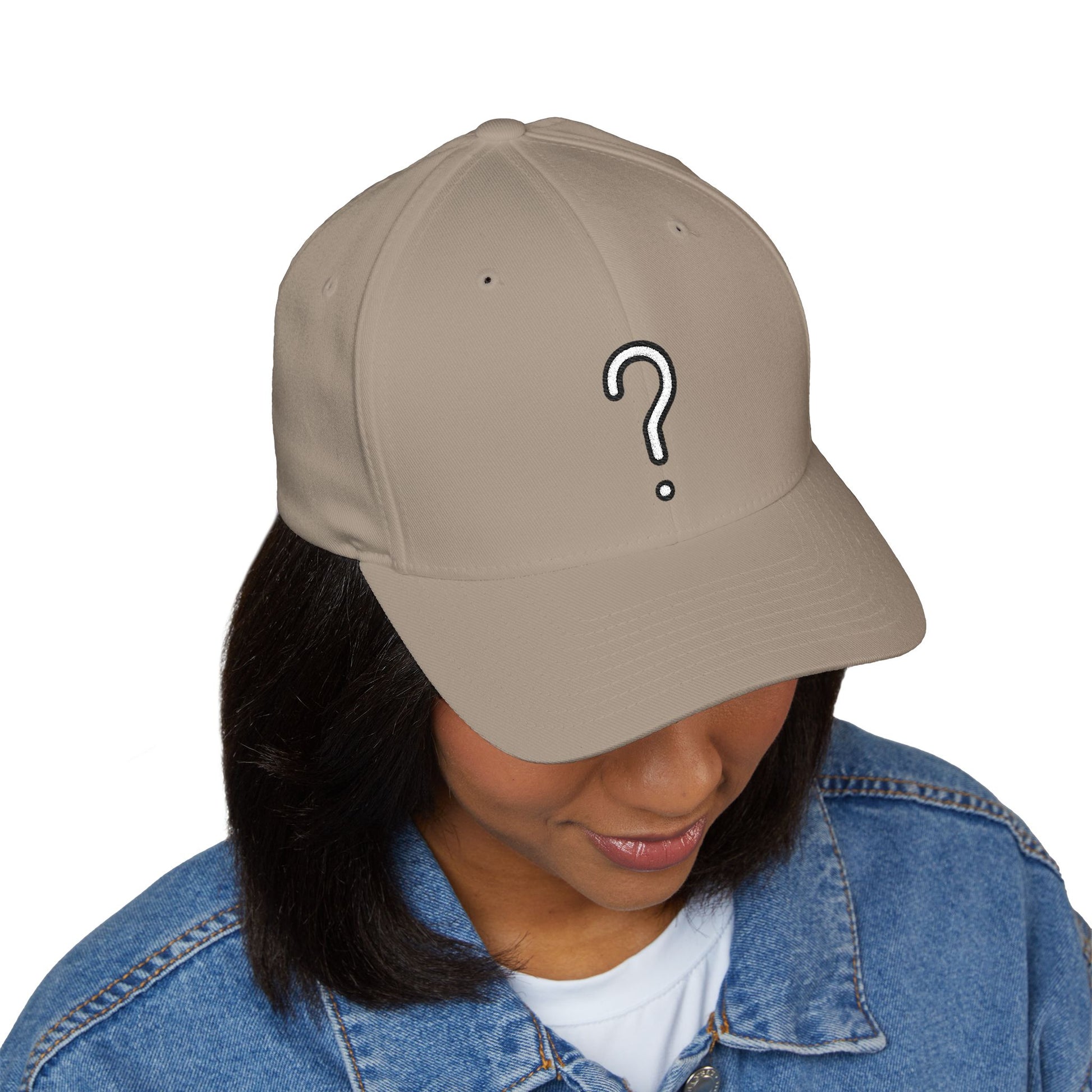 White Question Mark Emoji Cap – Premium by Capmoji