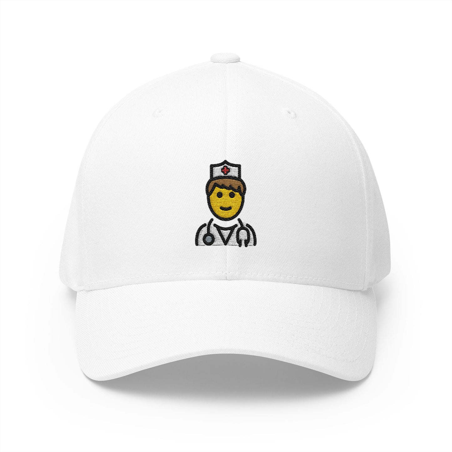 Male Doctor Emoji White Cap – Premium by Capmoji