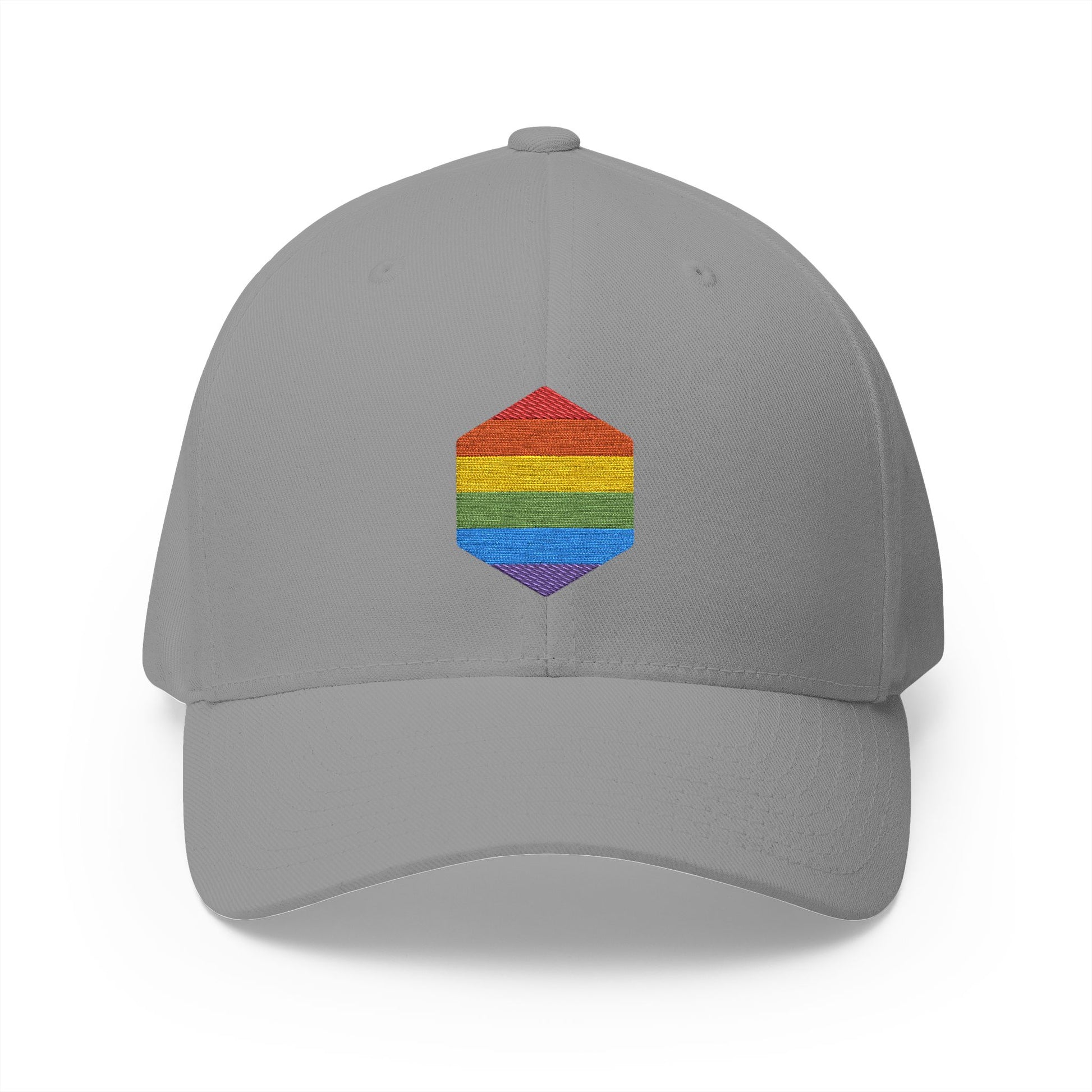 Rainbow Hexagon Emoji Grey Cap – Premium by Capmoji