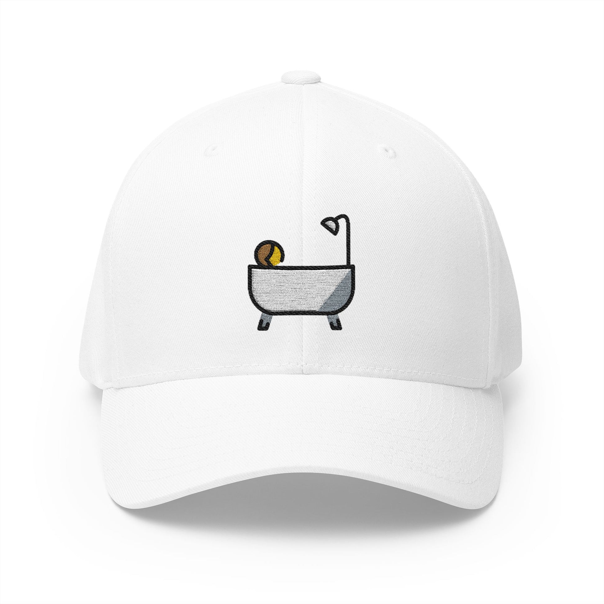 Person Taking Bath Emoji White Cap – Premium by Capmoji