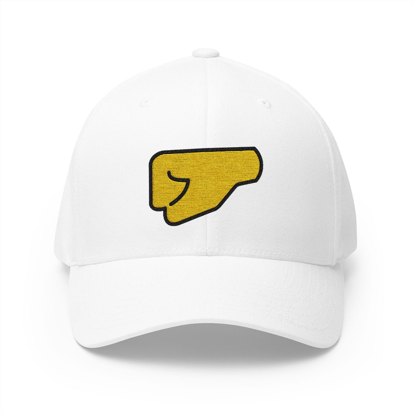 Left-Facing Fist Emoji White Cap – Premium by Capmoji