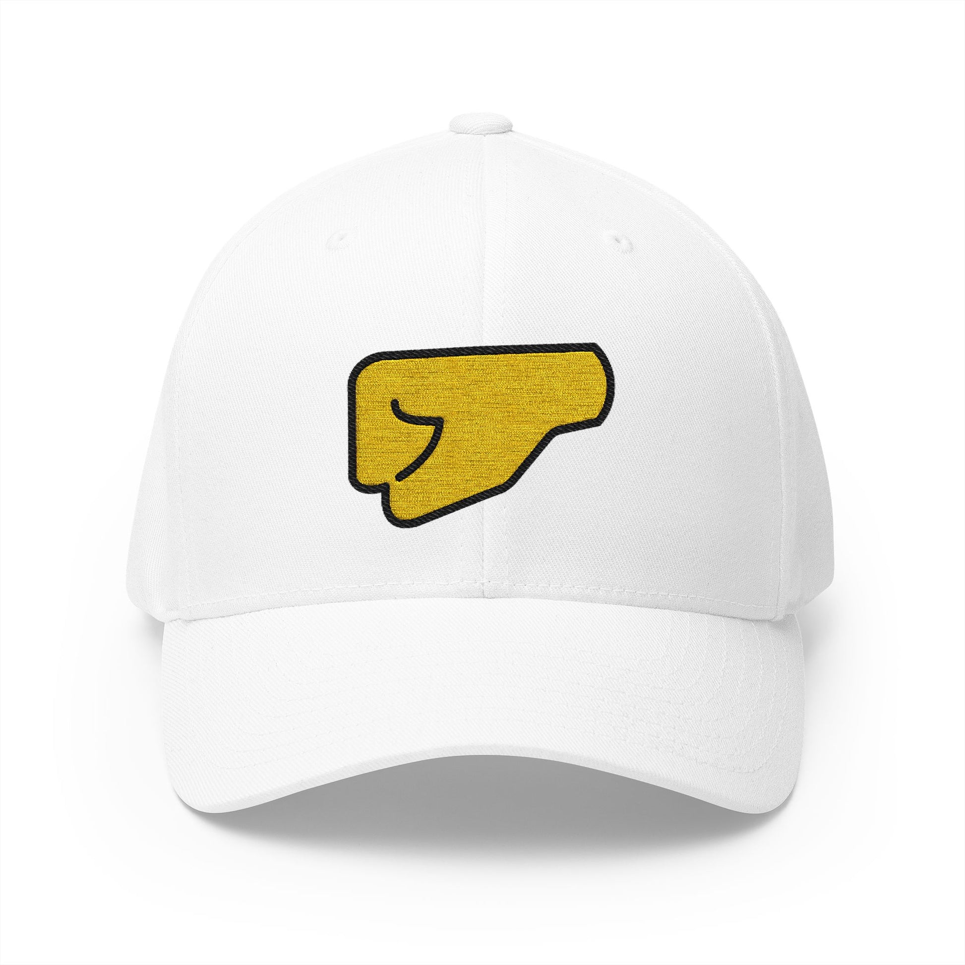 Left-Facing Fist Emoji White Cap – Premium by Capmoji