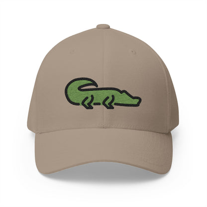 Crocodile Emoji Khaki Cap – Premium by Capmoji