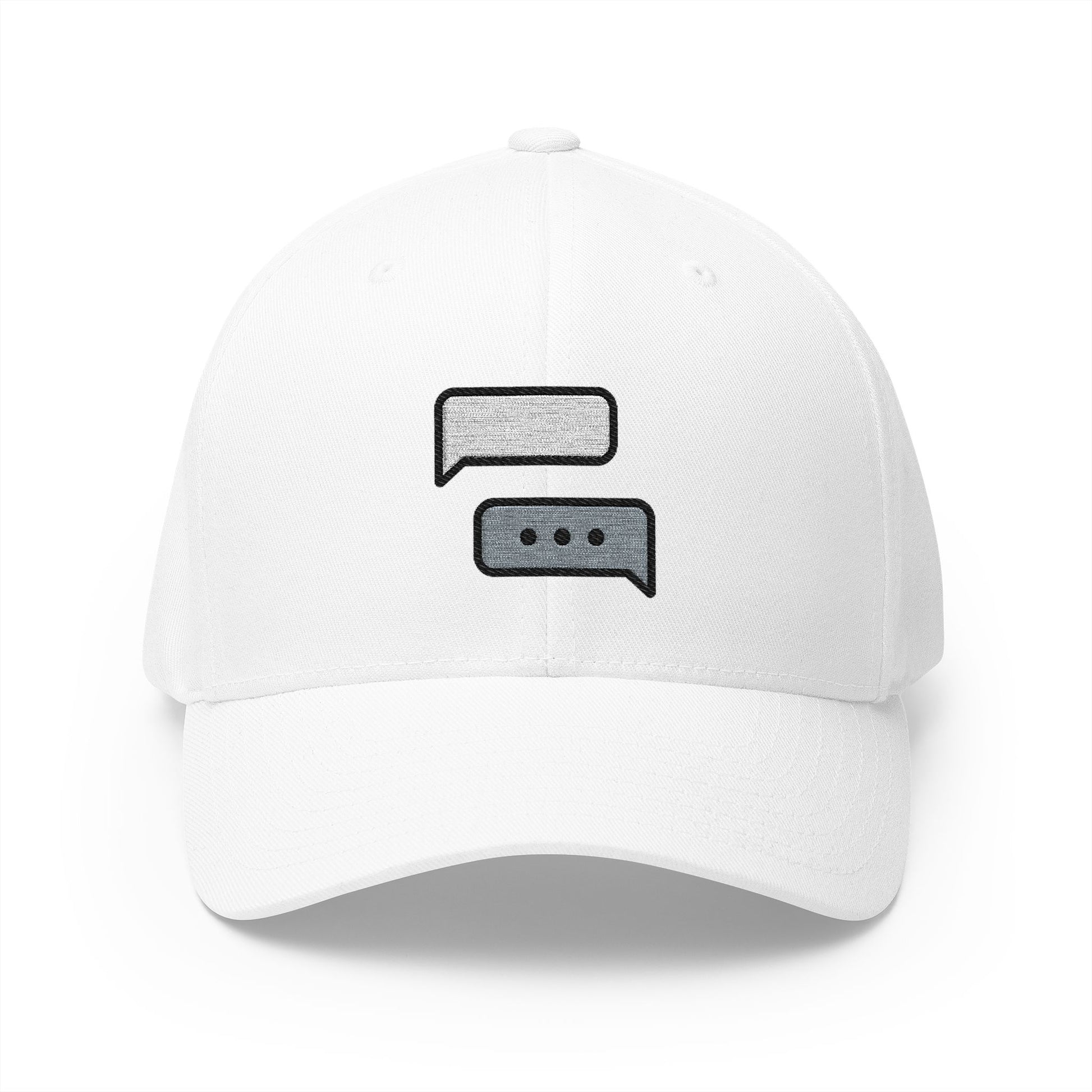 Chats Emoji White Cap – Premium by Capmoji