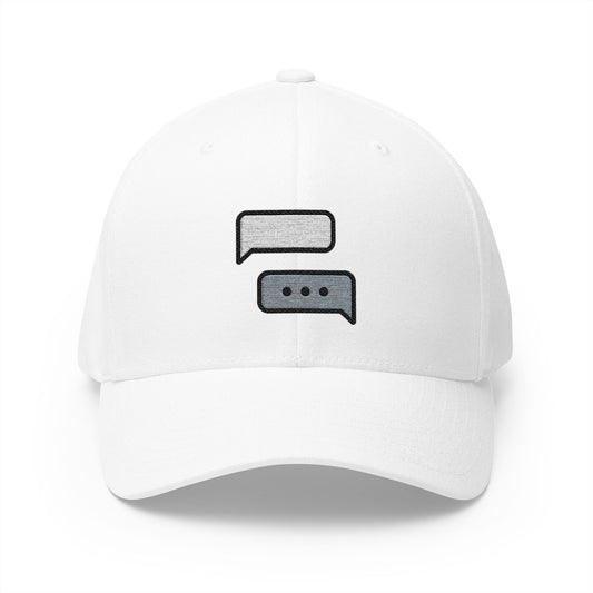 Chats Emoji White Cap – Premium by Capmoji