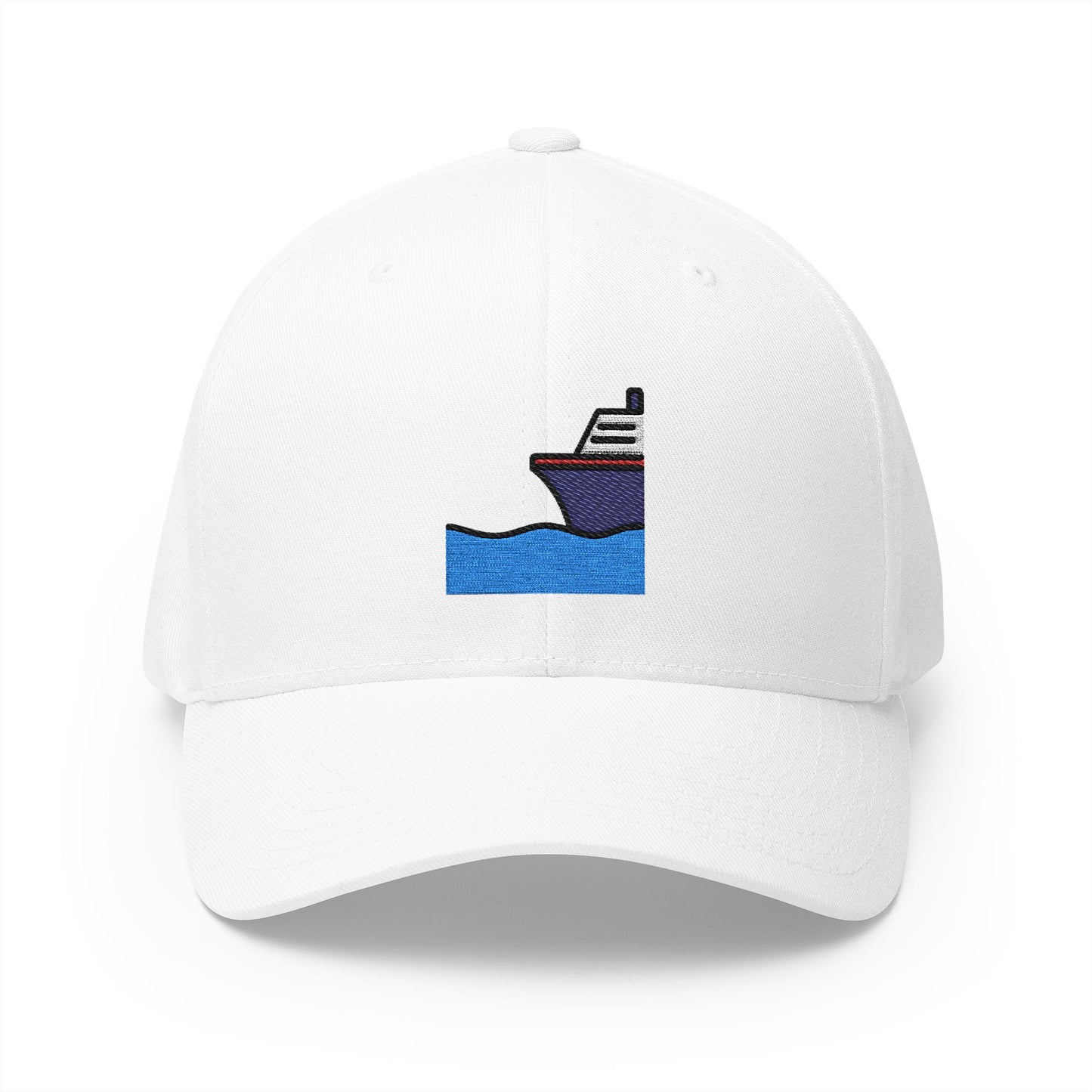 Ship Emoji White Cap – Premium by Capmoji