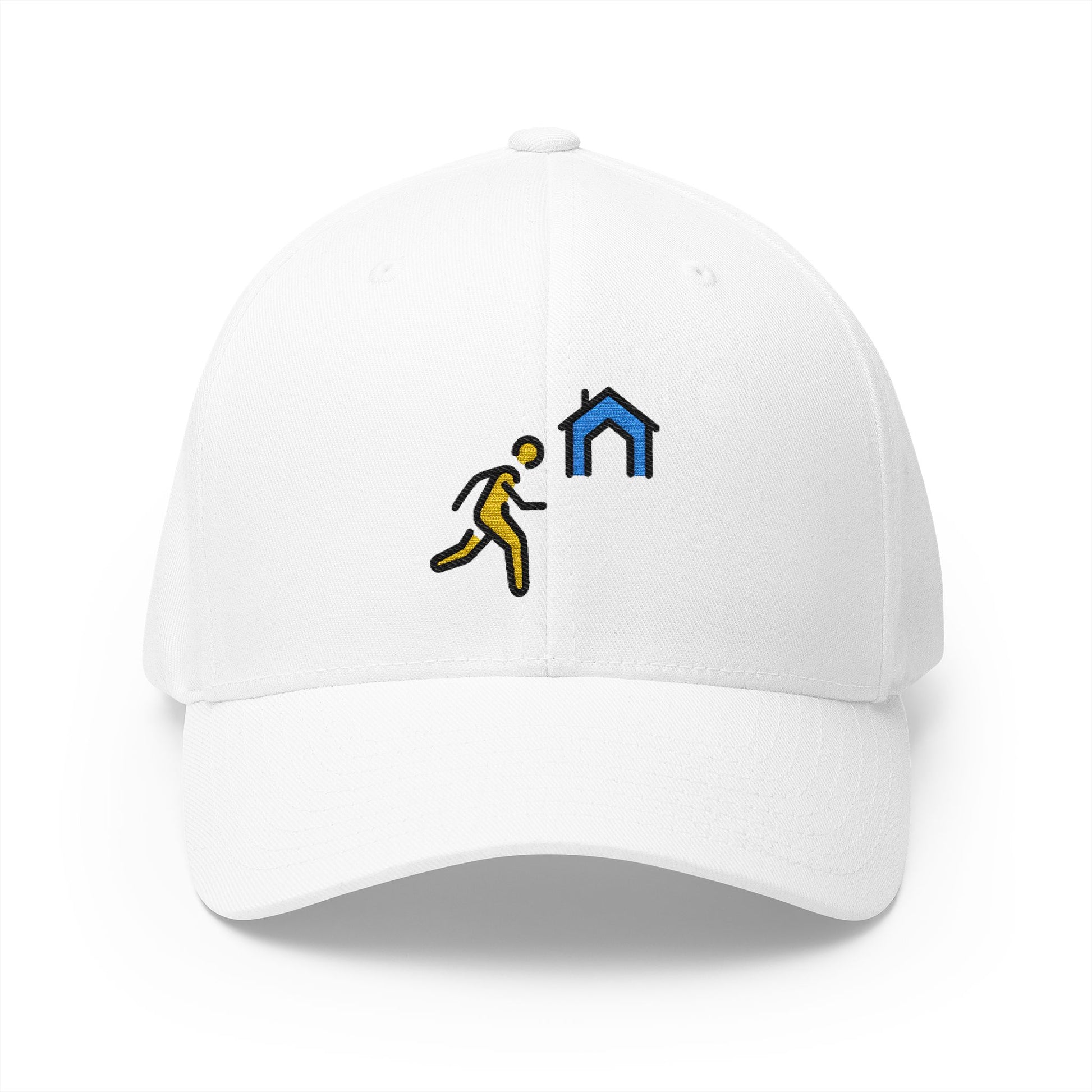 Evacuate To Shelter Emoji White Cap – Premium by Capmoji