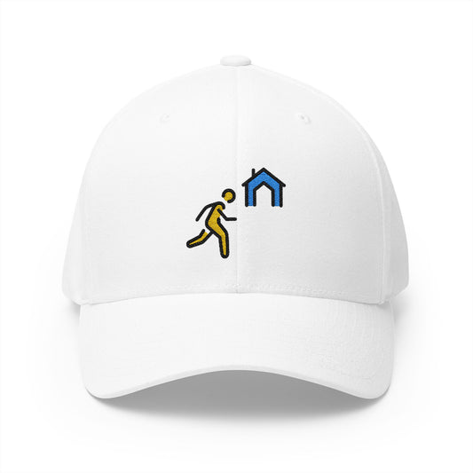 Evacuate To Shelter Emoji White Cap – Premium by Capmoji
