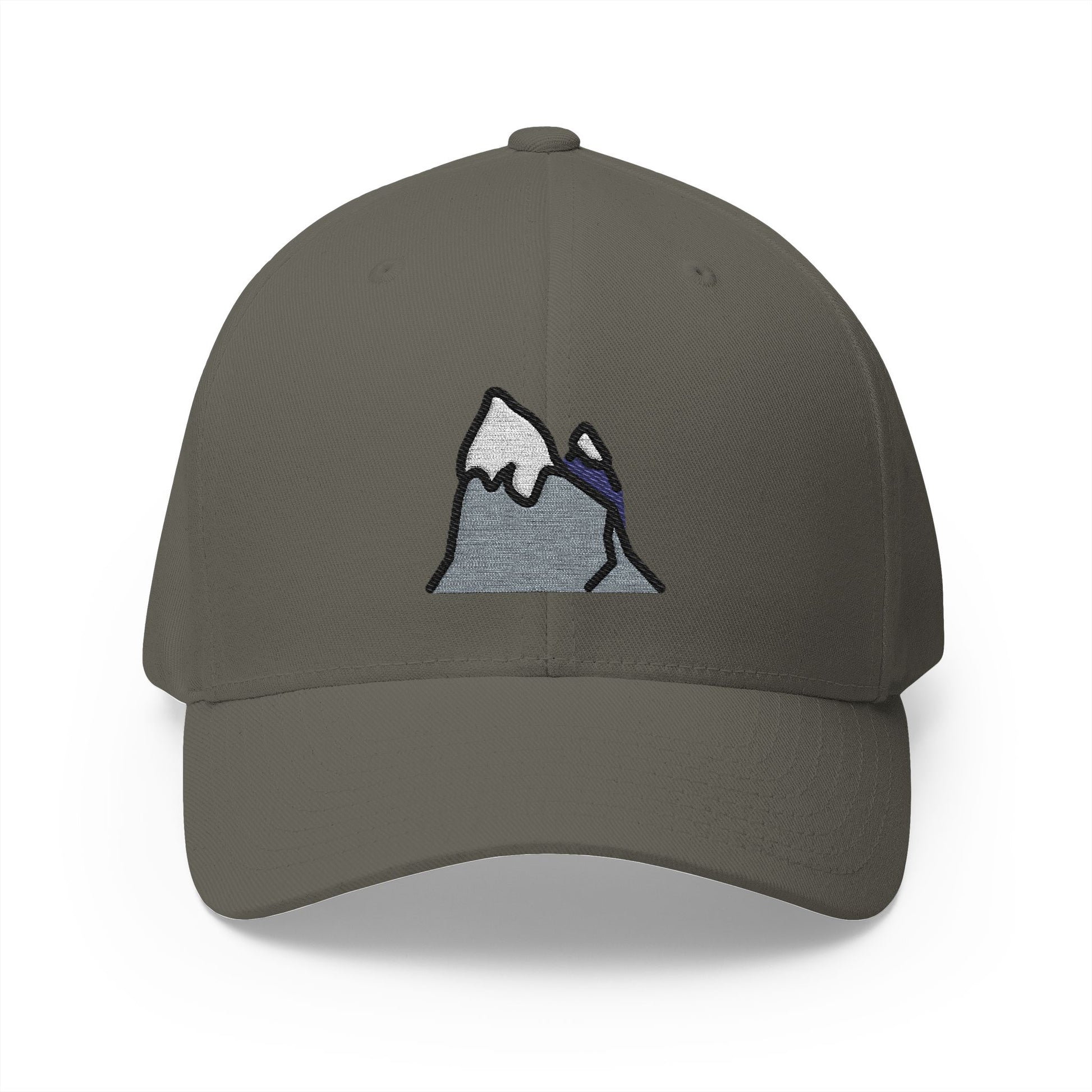 Snow-Capped Mountain Emoji Olive Cap – Premium by Capmoji