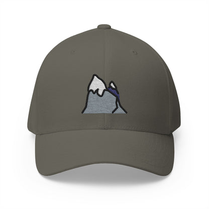 Snow-Capped Mountain Emoji Olive Cap – Premium by Capmoji