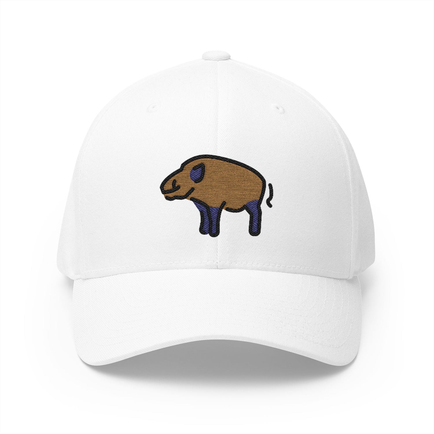 Boar Emoji White Cap – Premium by Capmoji