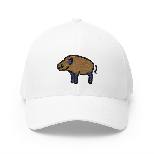 Boar Emoji White Cap – Premium by Capmoji