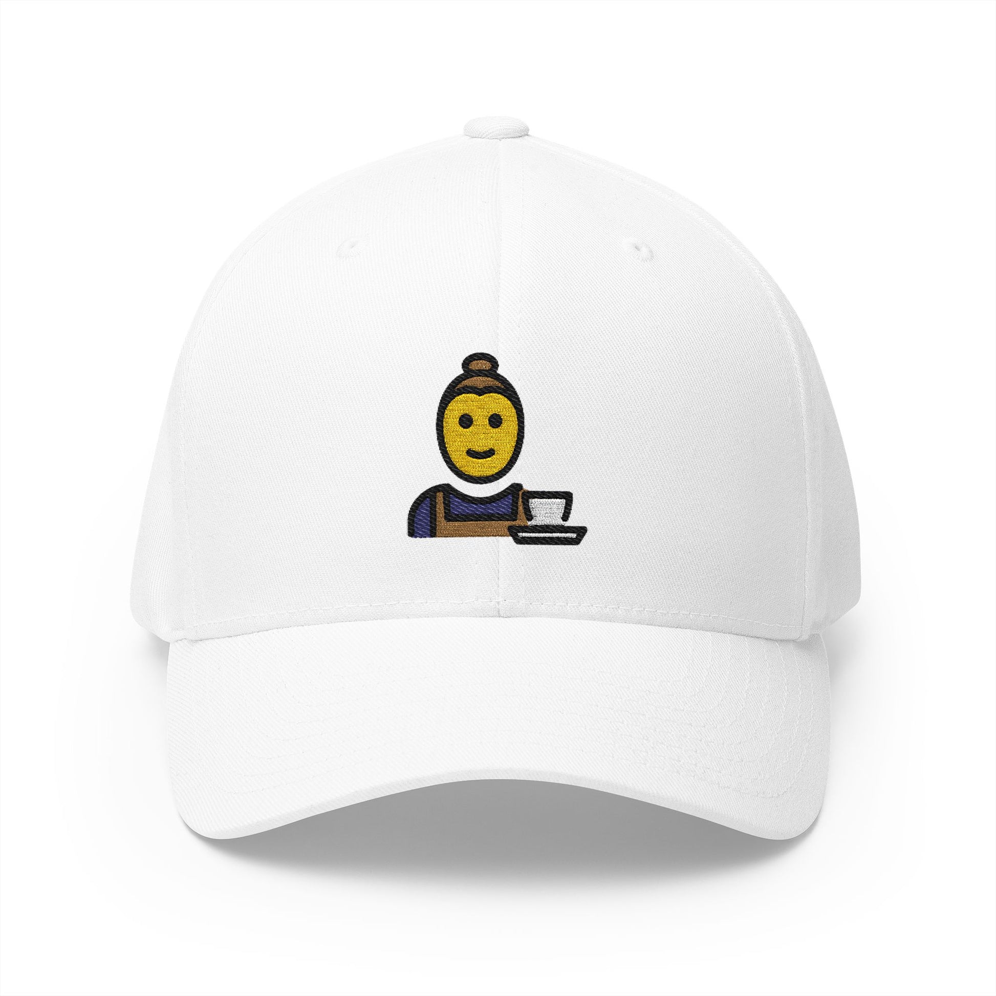 Barista Emoji White Cap – Premium by Capmoji