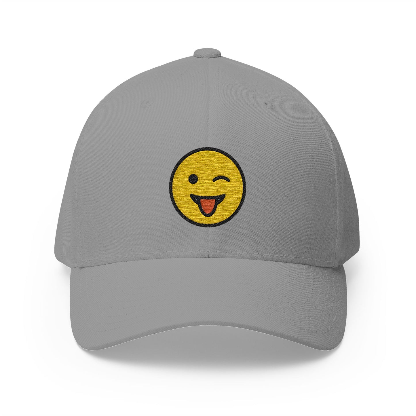 Winking Face With Tongue Emoji Grey Cap – Premium by Capmoji