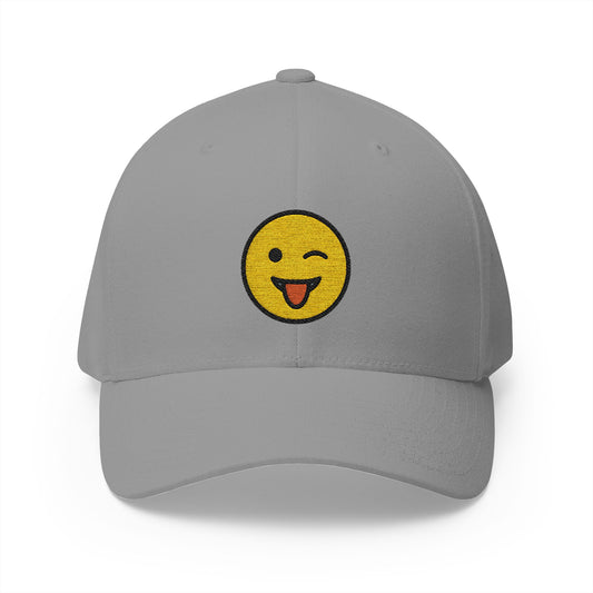 Winking Face With Tongue Emoji Grey Cap – Premium by Capmoji