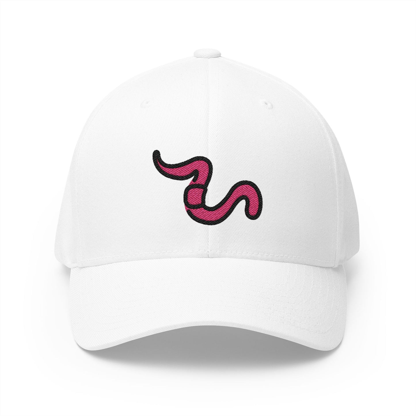 Worm Emoji White Cap – Premium by Capmoji