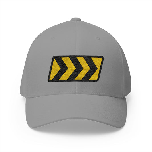 Warning Strip Right Emoji Grey Cap – Premium by Capmoji