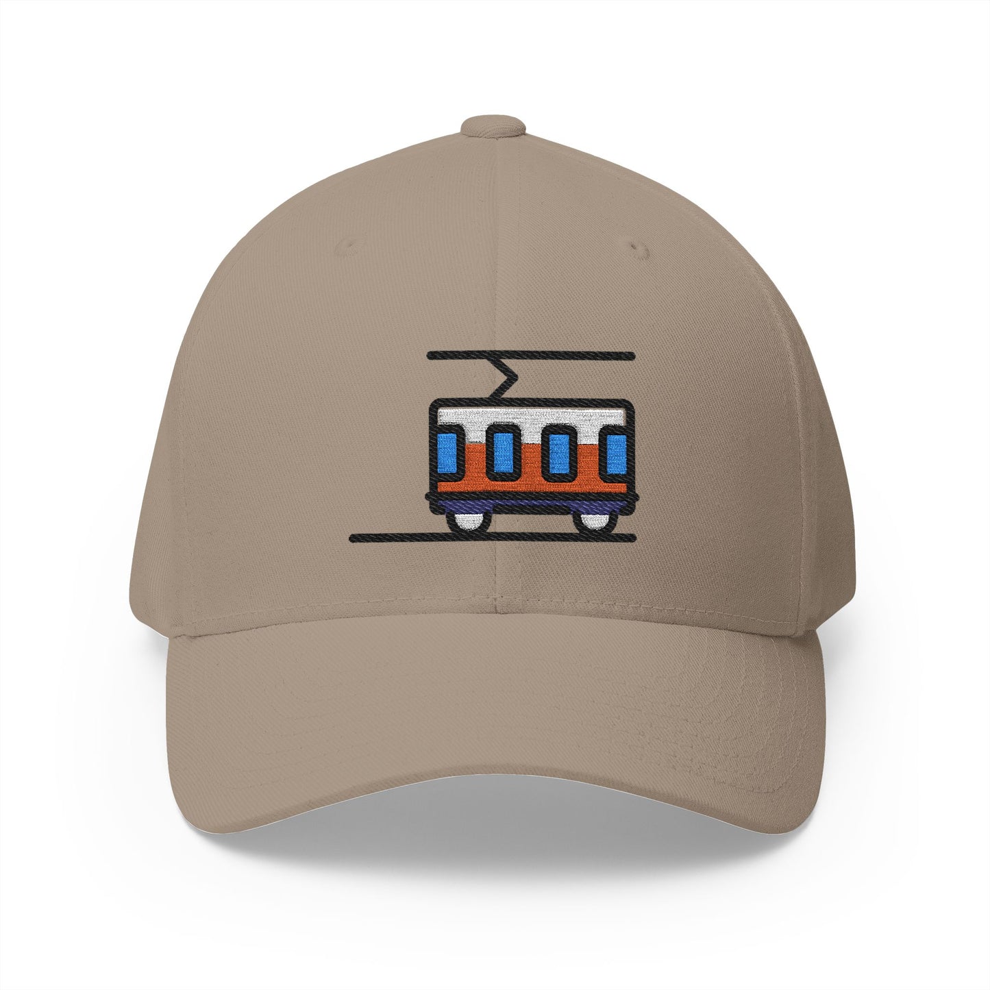 Tram Car Emoji Khaki Cap – Premium by Capmoji