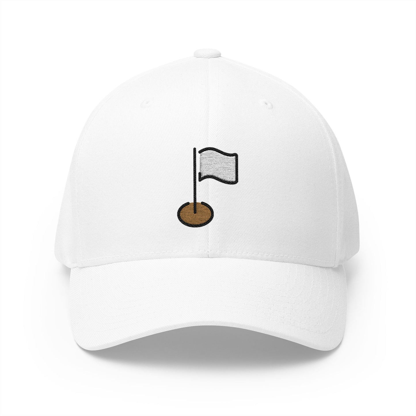 Flagged Point Emoji White Cap – Premium by Capmoji