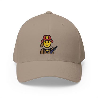 Woman Firefighter Emoji Khaki Cap – Premium by Capmoji