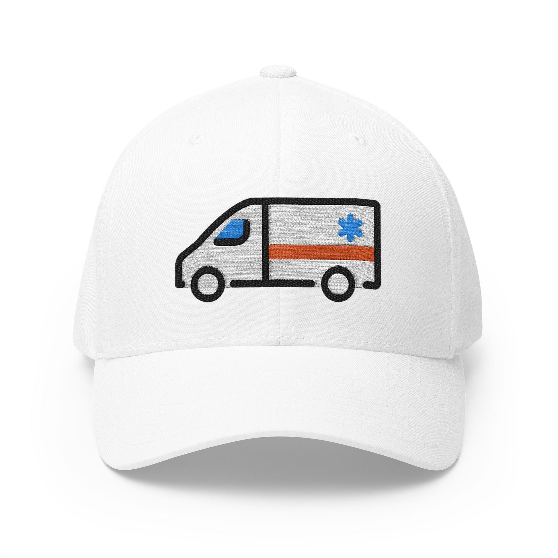Ambulance Emoji White Cap – Premium by Capmoji